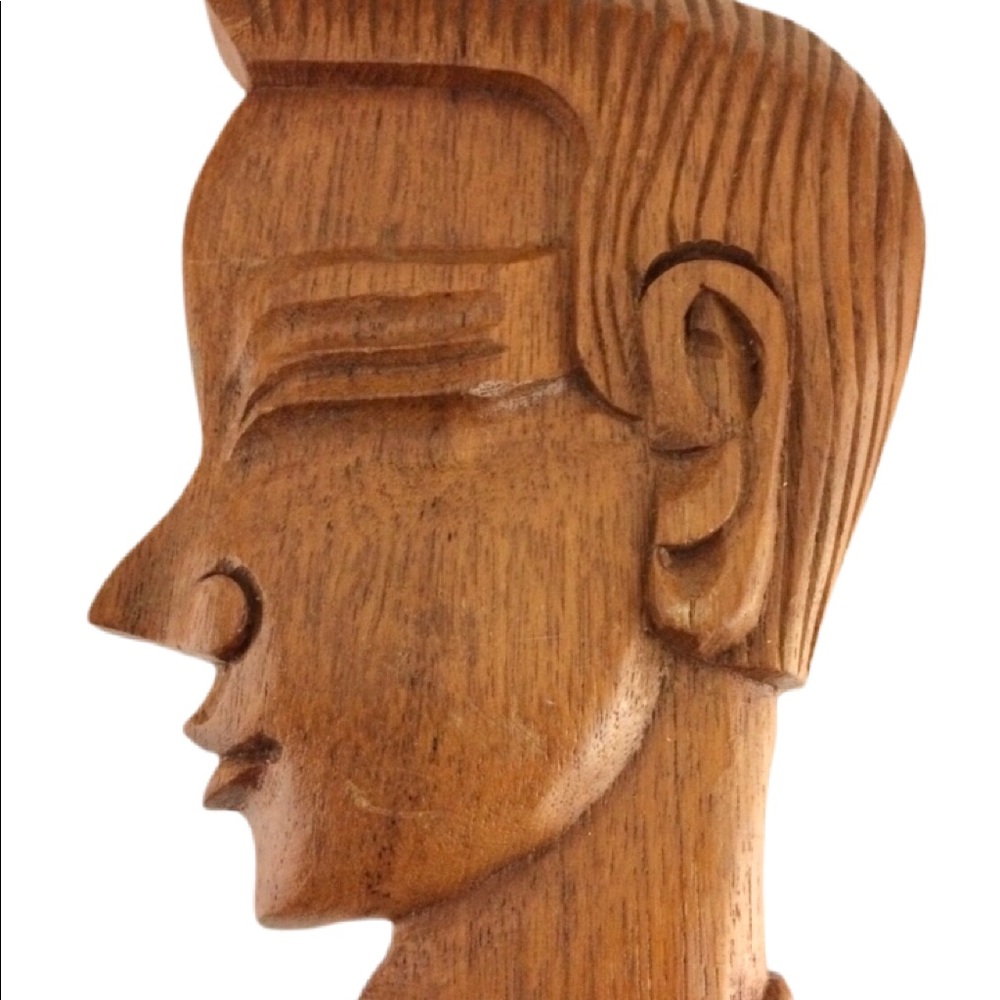 Vintage Praying Man Wooden Wall Sculpture